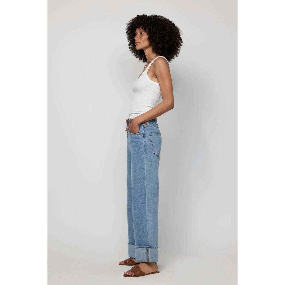 NEW HIDDEN parker high-rise wide leg jeans in blue - Picture 4 of 4